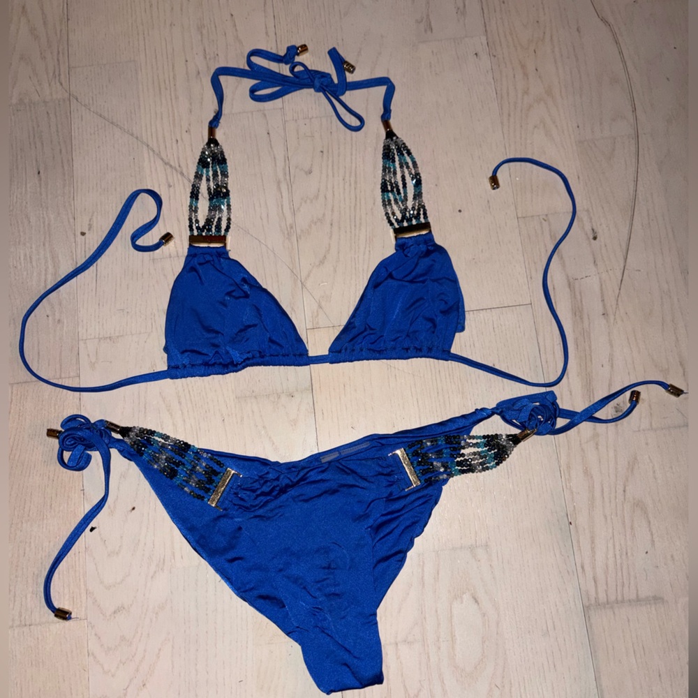 Beach Bunny Blue Beaded Bikini
